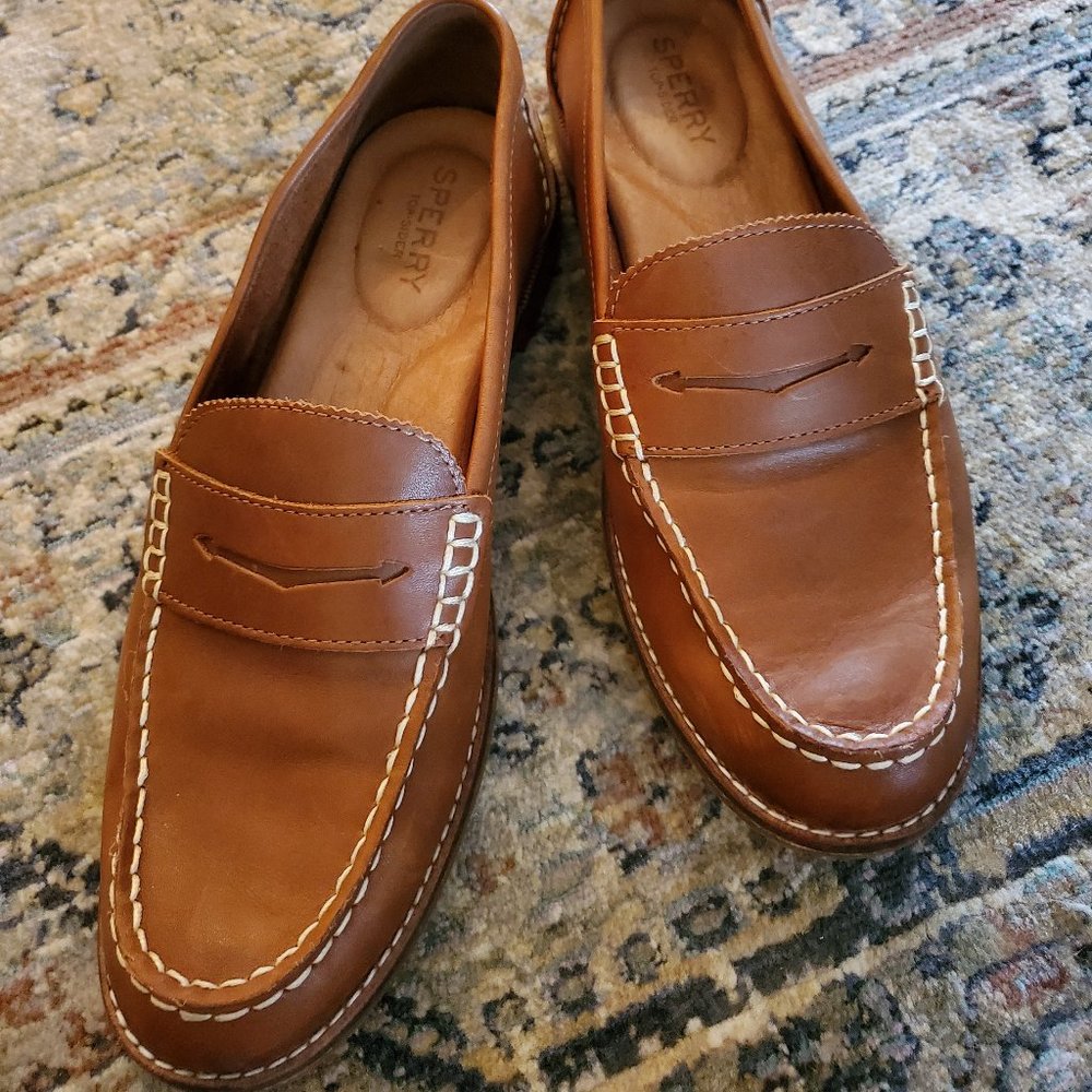 Womens Sperry Brown Leather Loafers Size 8